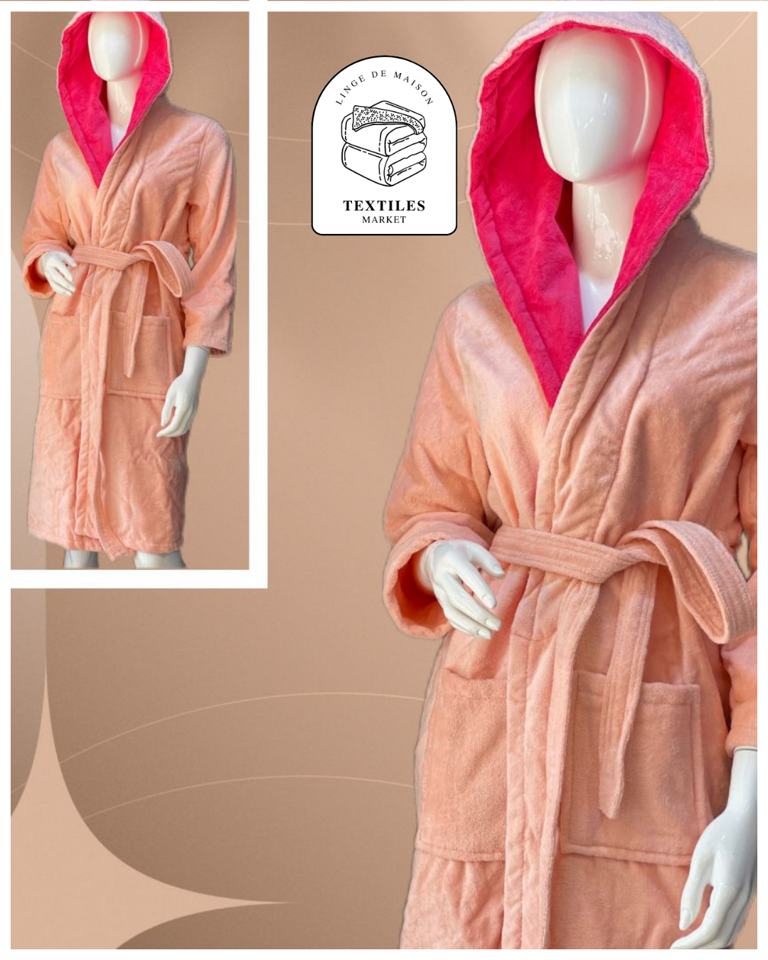 Peignoir de bain bicolores
