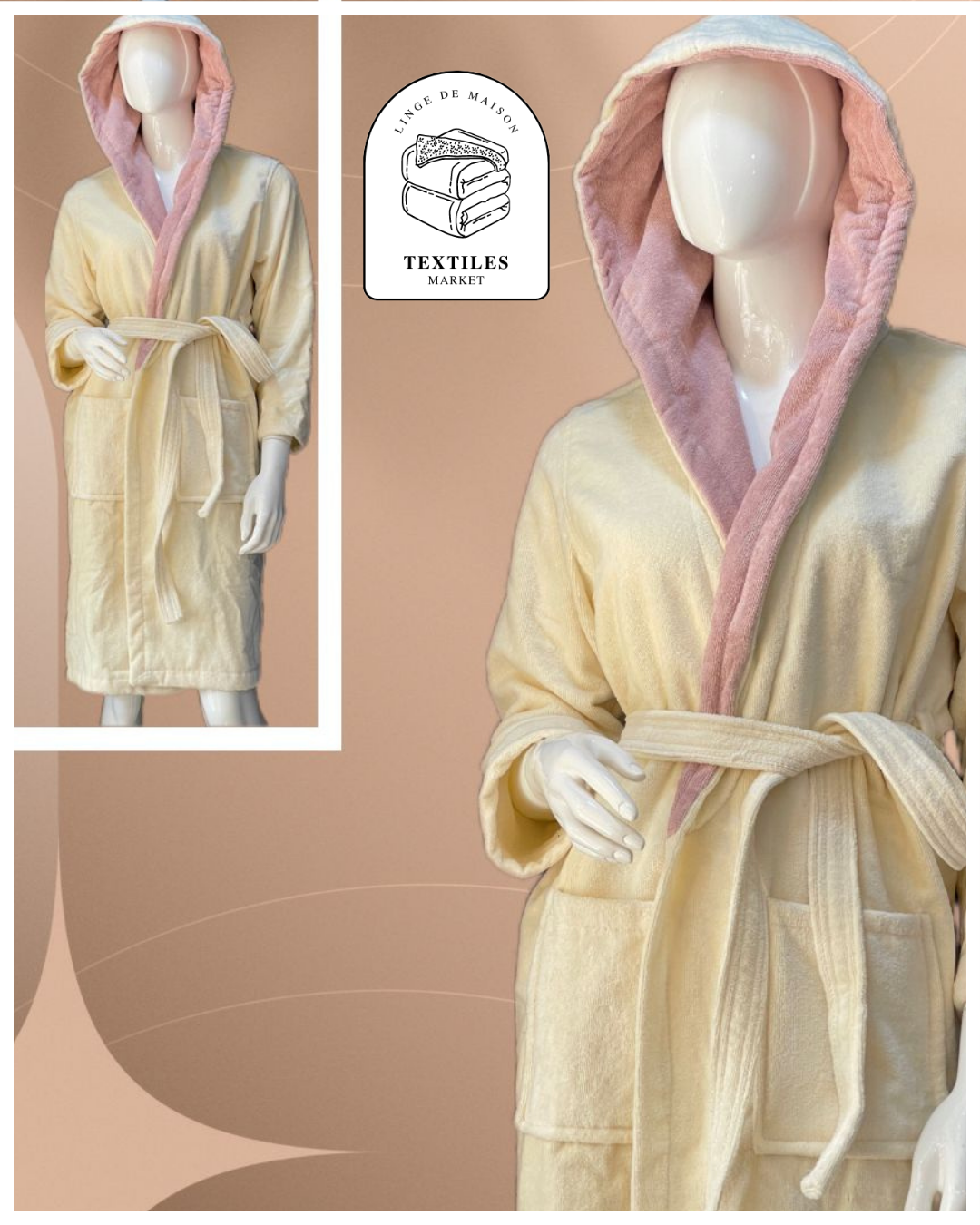 Peignoir de bain bicolores