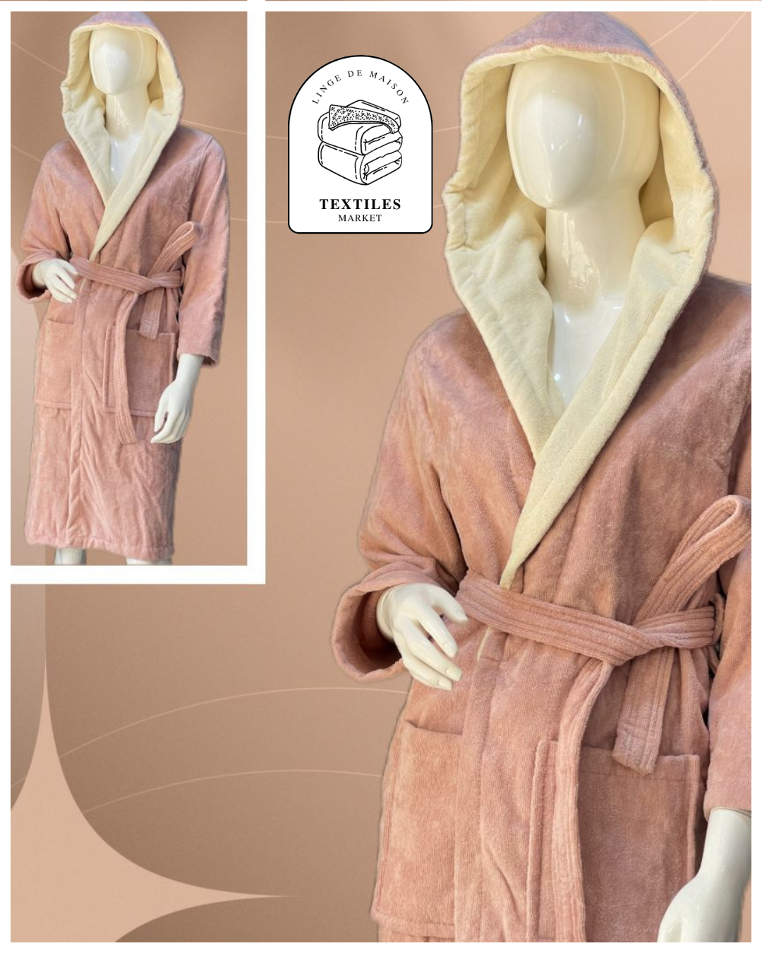 Peignoir de bain bicolores