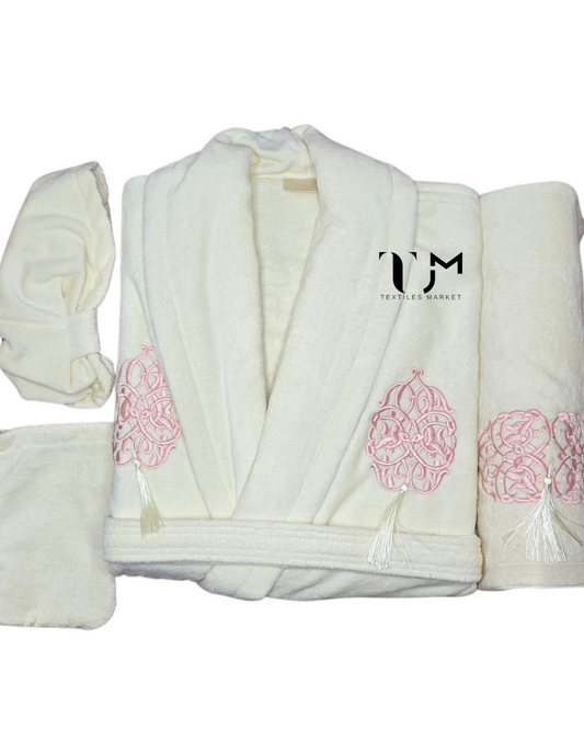 Sortie de bain brodé oriental 4Pieces