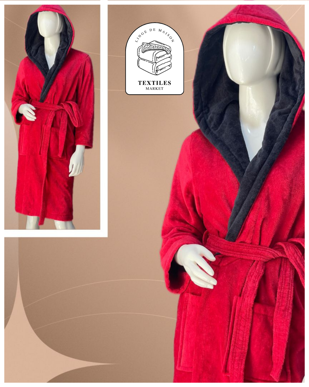 Peignoir de bain bicolores