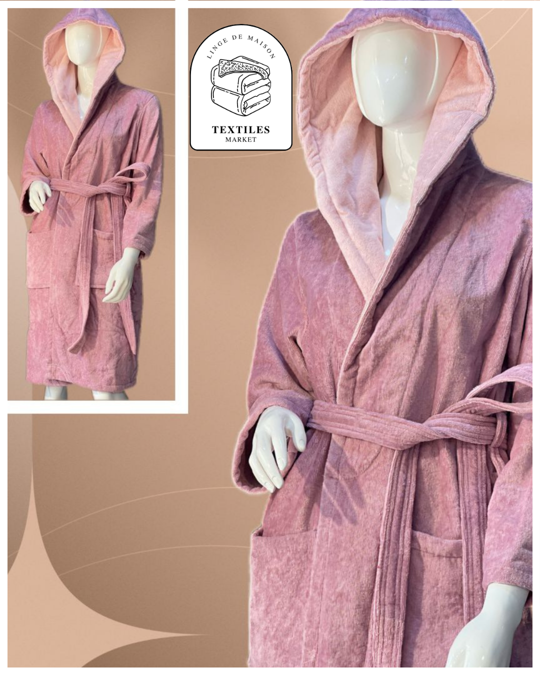Peignoir de bain bicolores