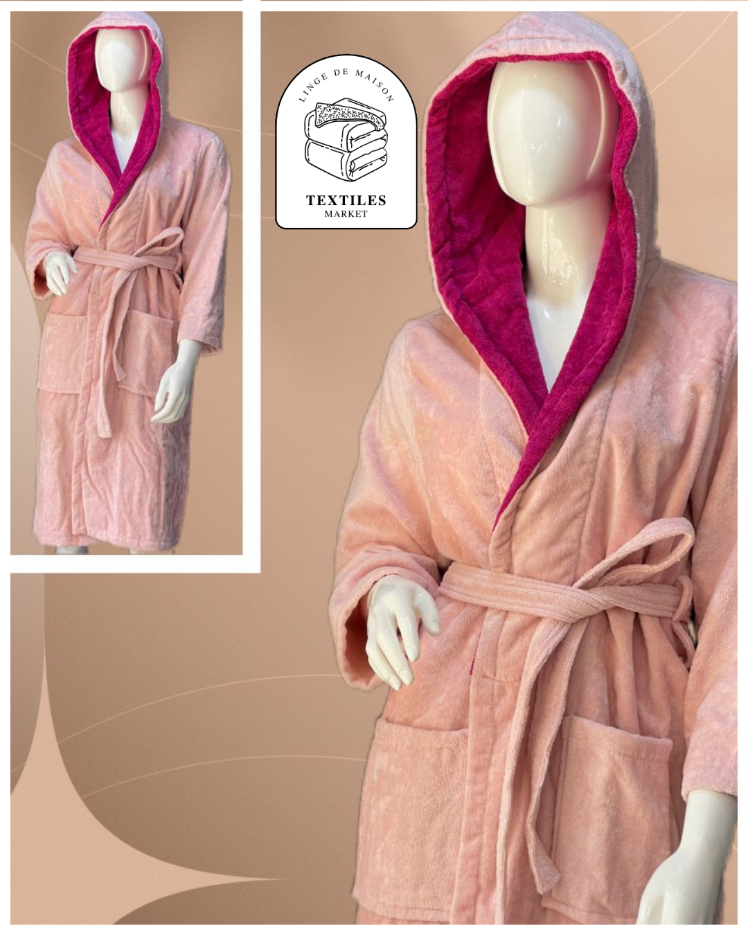 Peignoir de bain bicolores